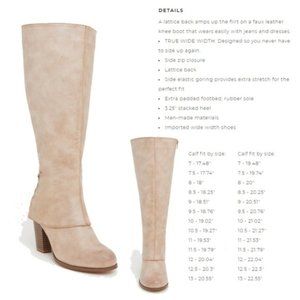 Torrid Tan Lattice Knee Boots 9.5W - Wide Calf